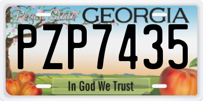 GA license plate PZP7435