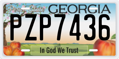 GA license plate PZP7436