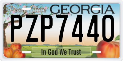 GA license plate PZP7440