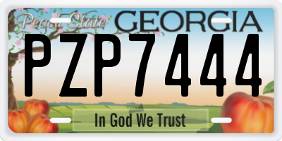 GA license plate PZP7444
