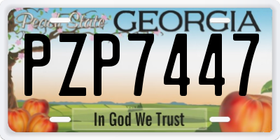 GA license plate PZP7447