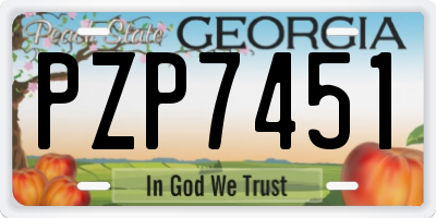 GA license plate PZP7451