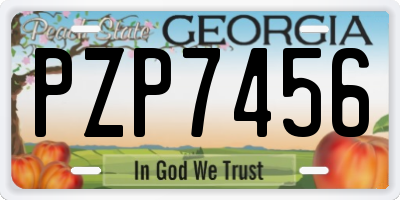 GA license plate PZP7456