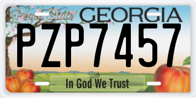 GA license plate PZP7457