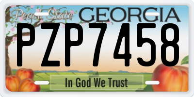 GA license plate PZP7458