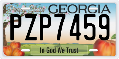 GA license plate PZP7459