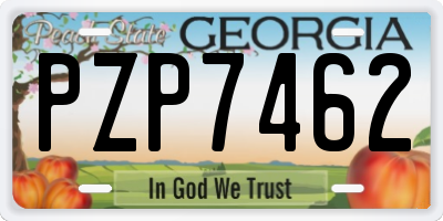 GA license plate PZP7462