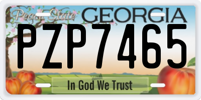 GA license plate PZP7465