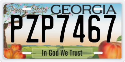 GA license plate PZP7467