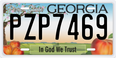 GA license plate PZP7469