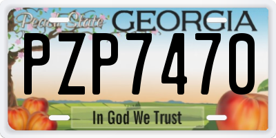 GA license plate PZP7470