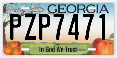 GA license plate PZP7471