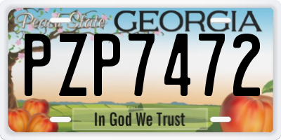 GA license plate PZP7472