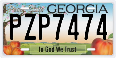 GA license plate PZP7474