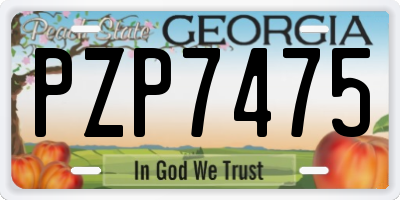 GA license plate PZP7475