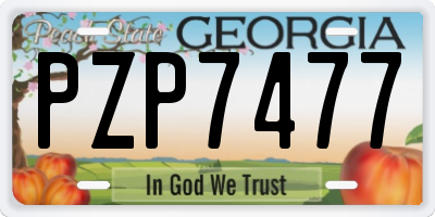 GA license plate PZP7477