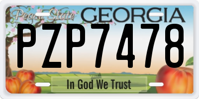 GA license plate PZP7478