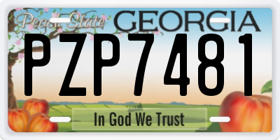 GA license plate PZP7481