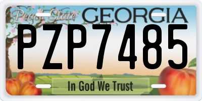 GA license plate PZP7485