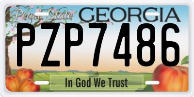 GA license plate PZP7486