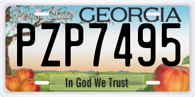 GA license plate PZP7495