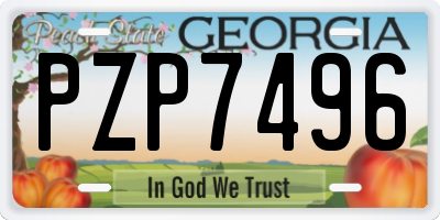 GA license plate PZP7496