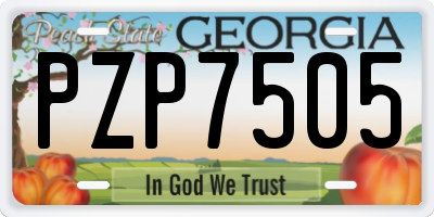 GA license plate PZP7505
