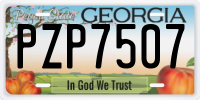 GA license plate PZP7507
