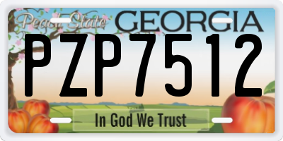 GA license plate PZP7512