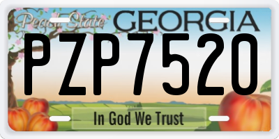 GA license plate PZP7520