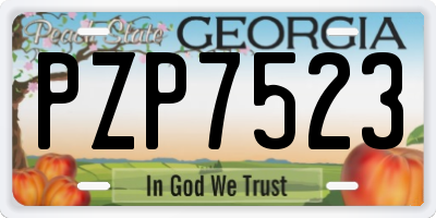 GA license plate PZP7523
