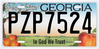 GA license plate PZP7524