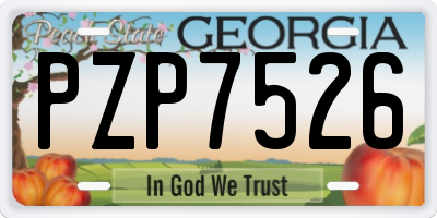 GA license plate PZP7526