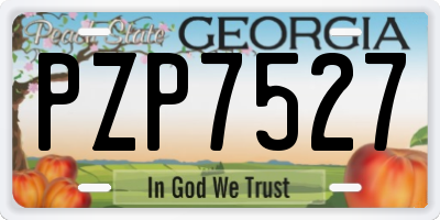 GA license plate PZP7527