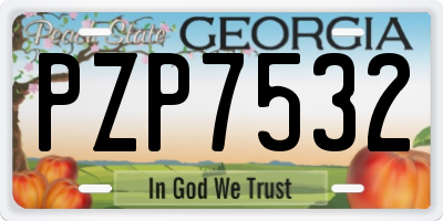 GA license plate PZP7532