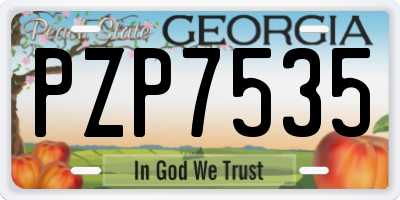 GA license plate PZP7535