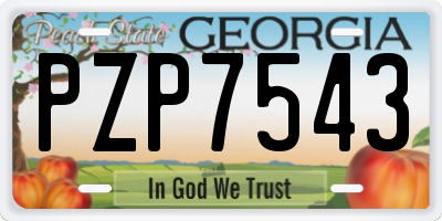 GA license plate PZP7543