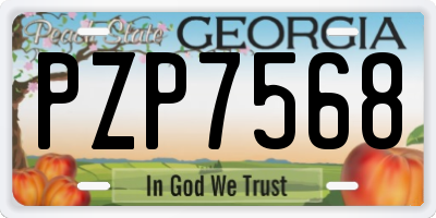 GA license plate PZP7568