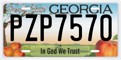 GA license plate PZP7570