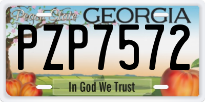 GA license plate PZP7572