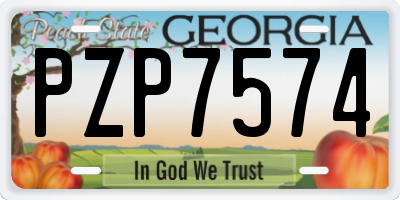 GA license plate PZP7574