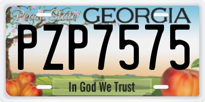 GA license plate PZP7575