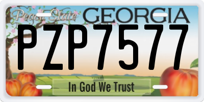 GA license plate PZP7577