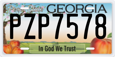 GA license plate PZP7578