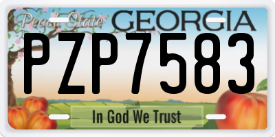 GA license plate PZP7583
