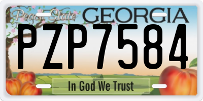 GA license plate PZP7584