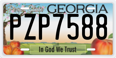 GA license plate PZP7588