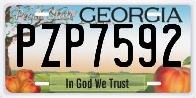 GA license plate PZP7592