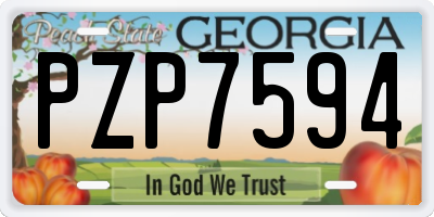 GA license plate PZP7594