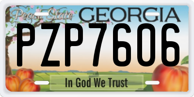 GA license plate PZP7606